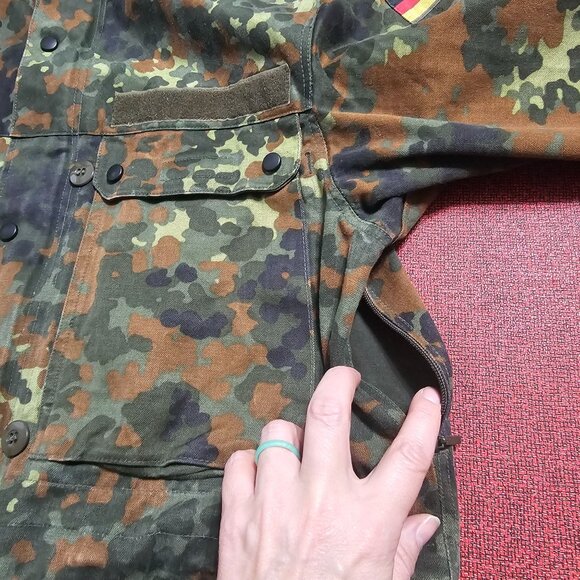 VTG German Military Jacket Mens S Flecktarn Camo Parka Army Field Coat 1993 - Picture 10 of 15
